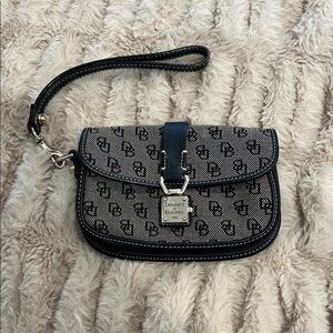 Dooney & Bourke Leather Black and Gray and Red Y2K Vintage Clutch One Size